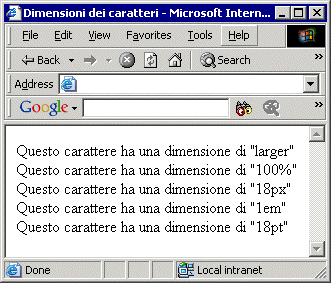 Tutti i caratteri hanno la stessa dimensione