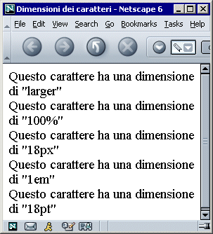 Netscape ridimensiona tutti i caratteri