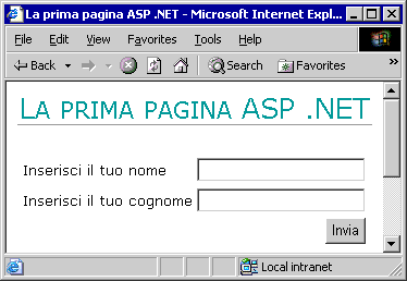 Pagina con form e due input box