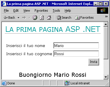 Il risultato della pagina