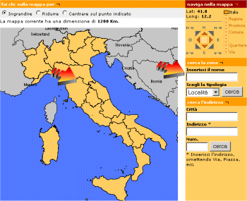 Mappa dell'Italia senza alt